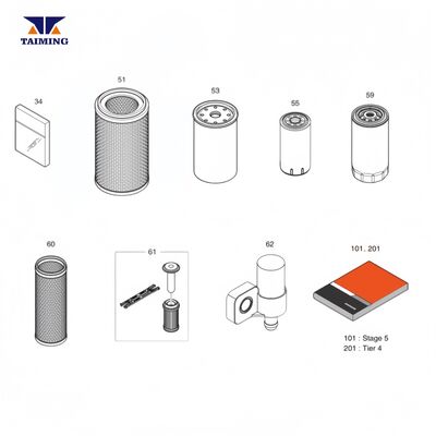 Full Filter Set 6736-51-5142 600-319-3610 600-319-3750 for Excavator Engine