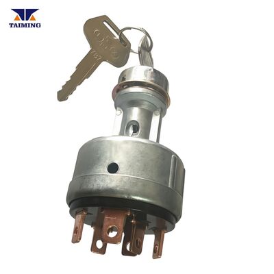 Ignition Switch 22B-06-11910 with Keys for PC200-7 Excavator Metal Housing Copper Terminals